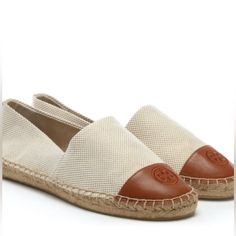 Brand New Without Box Never Worn In Perfect Condition Tory Burch Espadrille Shoes. Size 11. Color Block. The Color Block Beige Woven Espadrilles Are Part Of The New Season Collection From Tory Burch. This Everyday Summer Style Is Crafted From A Premium Fabric Woven Upper With Canvas Lining, Classic Jute Trim And Comfy Rubber Sole. Contrasting Leather Toe Cap Adds Detail And Creates The Colour Block Design. Signature Tb Branding Is Embroidered To The Toe. Beige Woven Upper Canvas Lined Leather To Classic Espadrilles With Woven Sole And Round Toe, Classic Espadrilles With Stitched Sole And Round Toe, Classic Beige Espadrilles With Woven Sole, Beige Round Toe Espadrilles With Stitched Sole, Beige Slip-on Espadrilles With Leather Sole, Classic Beige Slip-on Espadrilles, Beige Leather Sole Slip-on Espadrilles, Beige Espadrilles With Contrast Sole And Round Toe, Beige Espadrilles With Contrast Sole