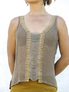 Bohemian Beige Knit Tops, Bohemian Beige Tops With Natural Dye, Beige Bohemian Tops With Natural Dye, Bohemian Brown Tops For Layering, Bohemian Brown Top For Layering, Bohemian Crochet Top With Knit Fabrication For Summer, Fitted Bohemian Linen Tops, Bohemian Knit Fabrication Top For Festival, Bohemian Beige Tops For Layering