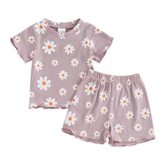 Dress your little one in style this summer with our SUMMER FLOWER Outfit! Featuring adorable floral prints and available in three vibrant colors, this cute set is perfect for warm days. Give your baby girl a fashionable look while keeping her comfy and cool! Playful White Floral Print Sets, Casual Sets For Playtime In Summer, Casual Summer Playtime Sets, Playful Spring Loungewear Sets, Spring Playful Loungewear Sets, Cute Floral Print Short Sleeve Set, Playful Playwear Sets For Spring, Pink Cotton Sets For Summer, Spring Loungewear Sets In Playful Style