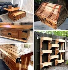 several pictures of different types of furniture made out of wood