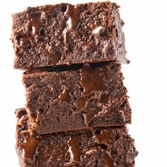 three brownies stacked on top of each other