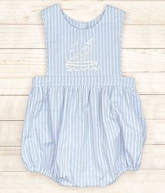 This pretty blue seersucker is just too nice for boys only!  This playsuit, bubble romper with added ruffle or piping around the bib is the perfect little outfit for the baby to toddler boys and girls.  Available  sizes range from 3-24 months. This Robert Kaufman fabric is 100% cotton and a wonderful quality that all their fabrics meet. Sizes available:    3 month    6 month     12 month     18 month     24 month Panama City Beach Fl, Robert Kaufman Fabrics, Little Outfits, Bubble Romper, Robert Kaufman, Boy Blue, Future Baby, Baby Boy Outfits, Playsuit