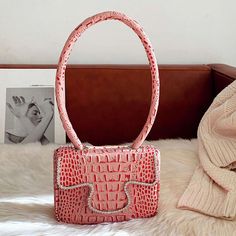 Buy Pink Crocodile Print Crystal Flap Leather Shoulder Bags Worldwide Free shipping and return, color: Pink , material: Genuine Leather Luxury Crocodile Pattern Party Shoulder Bag, Luxury Crocodile Pattern Party Bags, Chic Party Bag With Crocodile Pattern, Luxury Pink Evening Bag For Shopping, Trendy Pink Shoulder Bag For Party, Trendy Pink Crocodile Pattern Shoulder Bag, Rectangular Crocodile Pattern Shoulder Bag For Party, Trendy Pink Crocodile Pattern Bag, Chic Pink Handheld Evening Bag