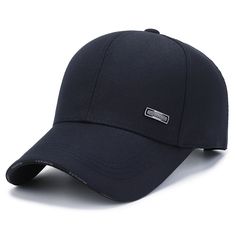 a black baseball cap on a white background