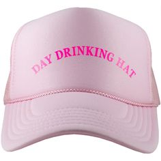 Our Day Drinking DECAL Foam Trucker Hat Designed and screened in the USA 65% cotton 35% polyester blend, with an adjustable snap tab and a curved bill Cheap Pink Acrylic Hats, Drinks By The Pool, Pink Trucker Hat, Palmetto Moon, Booze Cruise, Wholesale Hats, Drinking Gift, Hat Day, Pink Day