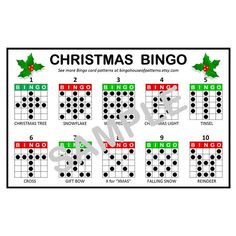 a christmas game with the words christmas bingo and numbers to 10 on each side