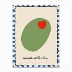 an art print with a red heart on it