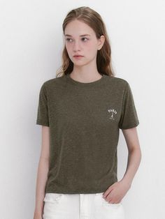 Composition : 85% polyester, 15% linenColor : KH(Khaki)_38(55), KH(Khaki)_40(66)Country of Origin : CHINA Trendy Khaki Crew Neck T-shirt, Casual Khaki T-shirt With Letter Print, Basic Khaki Short Sleeve Tops, Khaki Short Sleeve T-shirt For Spring, Khaki Crew Neck T-shirt, Spring Khaki Relaxed Fit T-shirt, Summer Khaki Crew Neck T-shirt, Khaki Crew Neck T-shirt For Summer, Casual Khaki Short Sleeve T-shirt