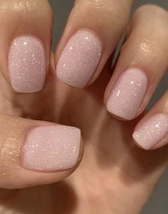 Milky Nails, Pink Glitter Nails, Subtle Nails, Her Nails, Casual Nails, Cute Gel Nails, Bride Nails, Neutral Nails, Dipped Nails