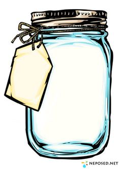 a mason jar with a tag on it