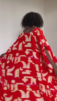 Mpho Multi-Way Kaftan | Besida Summer Dresses With Abstract Print And Kimono Sleeves, Oversized Printed Dresses With Kimono Sleeves, Spring Silk Kaftan With Abstract Print, Printed Dresses With Kimono Sleeves For Party, Spring Party Printed Kaftan, Red Printed Silk Kaftan, Flowy Red Printed Kaftan, African Prints, Fabric Covered Button