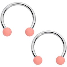 Product Details16 Gauge 3/8 Pink Peach Matte Horseshoe Circular Barbell Set of 4 Whether you like your piercings to match or you'd rather mix it up a little, this set of 4 cartilage rings will keep you colorfully covered! They're made with 10mm durable 316L surgical grade stainless steel circular barbells and have 3mm ball ends. The ball ends are matte with a subtly soft finish. You get one pair of horseshoe earrings with peach ball ends and one pair with pink ball ends. This horseshoe jewelry works beautifully in multiple piercings including eyebrow and septum as well as cartilage piercings including the rook, daith, helix, tragus, and more. Mix or match....keep it matte! Sold as a set of four.Specifications16 Gauge (1.2mm), 3/8" (10mm), 316L Surgical Grade Stainless Steel Horseshoe Curve Barbell Set, Horseshoe Jewelry, Ear Piercings Helix, Horseshoe Earrings, Helix Ear, Cartilage Ring, Circular Barbell, Horseshoe Ring, Piercings Unique