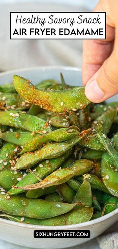 Healthy Savory Snack: Air Fryer Edamame