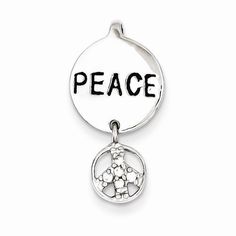 Sterling Silver CZ Peace Inspiration Pendant, Pendants for Necklace Peace Sign Necklace, Amethyst Necklace Pendant, African Necklace, Antique Stone, Sterling Silver Cross Pendant, Rainbow Bracelet, Large Jewelry, Old Jewelry, Necklace Women