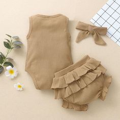 Cute Fitted Sets, Cute Fitted Solid Color Sets, Cute Solid Color Playwear Sets, Cute Solid Color Summer Sets, Cute Solid Color Sleeveless Sets, Cute Sleeveless Solid Color Sets, Wash Label, Cool Baby Clothes, Solid Color Outfits