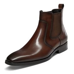 PRICES MAY VARY. Imported The classic Chelsea shape, elegant and atmospheric, can make you stand out in any occasion. Using high-quality leather materials, the boots will last longer overall. High quality rubber sole, more comfortable to walk. Very classic style color, can meet your color needs. Brown Dress Boots, Chelsea Boots For Men, Dark Brown Dress, Mens Dress Boots, Chelsea Boots Men, Dress Boots, Boots For Men, Leather Chelsea Boots, Mens Dress