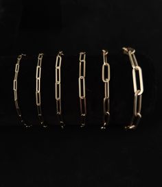 This paper clip chain is perfect for the classy lady who likes to stay on trend. This chain is made from 14k gold and is held by a lobster clasp - it cannot get more stylish than that. DETAILS * Metal: Gold * Purity: 14K (Stamped 14K for Authenticity) * Width: 2.6mm,3.2mm, 3.8mm, 4.5mm, 5.5mm * Length Bracelet: 7in 7.5in 7.75in 8.25in * Weight : Apox Average, 2.2mm 1.6 gram, 2.6mm 1.9 gram, 0.28 grams/ per inches (4.5 mm bracelet), 0.44grams/per inches(5.5mm bracelet ) Thank you for looking at o Gold Bracelet With Paperclip Chain For Formal Occasions, Gold Paperclip Chain Bracelet For Formal Occasions, Classic Rose Gold Link Chain Bracelet, Formal Gold Chain Link Paperclip Bracelet, Formal Gold Paperclip Chain Bracelet, Formal Gold Chain Paperclip Bracelet With Rectangular Links, Elegant Paperclip Bracelet With Rectangular Links For Formal Occasions, Rose Gold Oval Link Paperclip Bracelet For Everyday, Classic Rose Gold Paperclip Bracelet With Rectangular Links