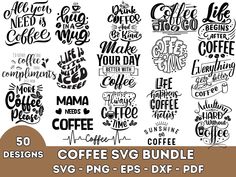 coffee svg bundle with 50 designs