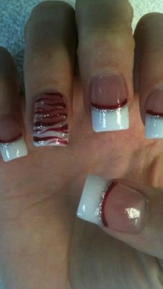 Christmas Nails Acrylic, French Tips, Xmas Nails, Christmas Nail Designs, French Tip Nails, Nails Acrylic, Gorgeous Nails