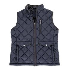 Add a lightweight layer of warmth and convenience to your travel ensemble. Made of durable nylon this handsome quilted vest has pockets for all your essentials and packs small without wrinkling so you can squeeze it into even the most tightly packed travel bag. Features front snap pockets and a side-zip chest pocket. Imported. Travel Vest, Mens Travel, Vests Mens, Buying Diamonds, Quilted Vest, Body Warmer, Diamond Quilt, Chest Pocket, Travel Bag