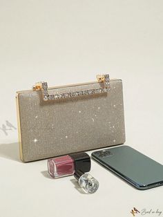 Bird in Bag - Exquisite Crystal Clasp Clutch Purse: Glamorous and Elegant Evening Bag with Detachable Chain - Perfect for Weddings, Parties, and Special Occasions Chic Quilts, Wedding Clutch, Chain Pattern, Luxury Purses, Color Champagne, Rhinestone Wedding, Mini Handbags, Box Bag, Evening Clutch