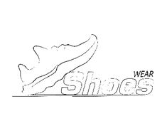 the shoe shop logo is shown in black and white, with an image of a shoe on