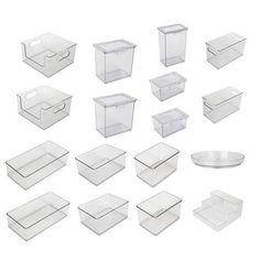 clear plastic storage containers with lids and dividers, 12 - piece set for crafting