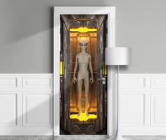 The door handle will not be printed. It's for illustrative purposes only. Alien Portal, Starship - Peel & stick removable vinyl mural, skin, cover, wrap, decal, poster, cling. Room design idea. Boy room Made in Europe. German and Italian materials. Comes rolled in a durable tube. See also similar decals: https://www.etsy.com/listing/845989066/ https://www.etsy.com/listing/873996405/ https://www.etsy.com/listing/857690862/ https://www.etsy.com/listing/993097588/ https://www.etsy.com/listing/86336 Alien Portal, Spaceship Decor, Halloween Garage, Alien Photos, Alien Halloween, Wall Fridge, Door Mural, Door Wraps, Alien Spaceship