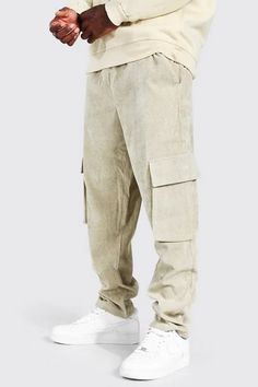 Corduroy Straight Leg Cargo Pants | boohooMAN USA Straight Leg Cargo Pants, Smart Pants, Cord Trousers, High Top Trainers, Style Cargo, Chino Trousers, Pants Men, Office Casual, Shop Mens Clothing