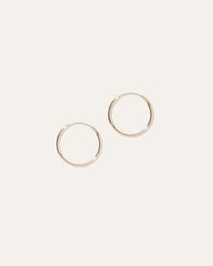 14k Gold 14mm Hoop Earrings | Quince 14k Gold Hoop Earrings, Linen Tank, First Second, European Linens, Eternity Ring Diamond, Everyday Earrings, Gold Hoops, Figure It Out, Gold Hoop