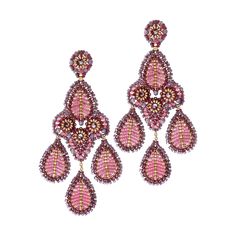 MIGUEL ASES SOPHIA PINK MIX EARRINGS– ICE Pink Teardrop Chandelier Earrings, Elegant Pink Teardrop Beaded Earrings, Pink Jeweled Dangle Chandelier Earrings, Pink Crystal Chandelier Earrings, Miguel Ases Jewelry, Chili Rose, Beautiful Beaded Earring, Sparkling Crystal, Bird Design