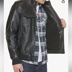 Faux Leather And Shearling Lined Brand New Without Tags *Model Picture Not The Exact Same Coat Being Sold Here Leather Aviator Jacket, Faux Shearling Coat, Aviator Jacket, Line Branding, Levis Jacket, Aviator Jackets, Cool Jackets, Shearling Coat, Bomber Jackets