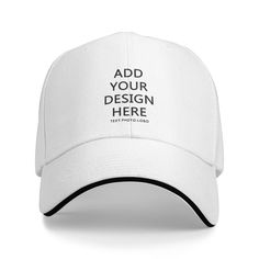 PRICES MAY VARY. 【Customize Hat Process】 First of all, you should choose the style you want. And then click "Personnalize&Add to Cart". Upload your high-resolution photos and input your text, adjust their size/position to achieve your expected effect. Finally, you should add your personalized hat to cart, and submit it.We will turn your design into a unique cap. 【High Quality】This customize hat with photos&text is made of polyester twill fabric, perforated design, not stuffy, light and easy to c Customizable White Hats For Sports Events, White Customizable Adjustable Dad Hat, Adjustable Six-panel Hat With Custom Logo, Customizable Snapback Hat With Curved Brim, White Flat Bill Hat With Custom Logo, Customizable White Baseball Cap With Curved Brim, Customizable White Hat With Curved Brim, Customizable Flat Bill Snapback Hat, White Customizable Hat With Curved Brim