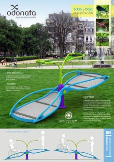 an advertisement for the new children's playground equipment, which is designed to look like a