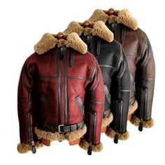 Product Description * Item:Mens RAF B3 Bomber Flight Aviator Fur Shearling Faux Sheepskin Leather Jackets * Condition: 100% Brand New * Color:black red  * Size:Asian S-5XL * Package:1pc Coats (without any accessories ）    Please note: 1.Please allow a little error due to manual measurement. 2.The color maybe a little difference because of the light,screen reflection etc. 3.If you are not sure what size to choose, you can tell us your height and weight, we will recommend the right size for you. S Mens Leather Clothing, Leather Clothing, Men's Coats & Jackets, Men's Coats And Jackets, Leather Jackets, Jacket Style, Mens Coats, Leather Men, Hot Sale