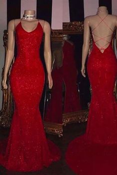 Sequin Prom Dresses Mermaid, Prom Dresses Custom, Red Mermaid Prom Dress, Gaun Koktail, Red Evening Gowns, Lace Prom Dresses, Red Prom Dresses, Red Mermaid, Classy Prom Dresses