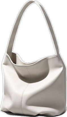 Trendy White Solid Color Shoulder Bag, Everyday White Soft Leather Hobo Bag, Versatile White Soft Leather Hobo Bag, Elegant Solid Color Faux Leather Bag, Trendy White Hobo Bag For Everyday, White Solid Color Rectangular Shoulder Bag, Simple White Shoulder Bag For Daily Use, Chic White Bucket Bag For Office, White Rectangular Shoulder Bag Solid Color