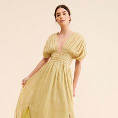 Yellow Maxi Dress Wedding, Spring V-neck Mini Dress For Cocktail, Feminine Summer Maxi Dress For Night Out, Flowy Midi Dress For Summer Cocktail, Flowy Midi Dress For Cocktail In Summer, Spring Cocktail Maxi Dress, Dressy Style, Spring Cocktail Maxi Dress In Dressy Style, Spring Midi Dress For Cocktail Events, Spring Midi Dress For Cocktail Occasions