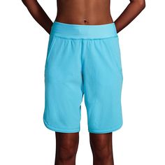 Whether you're hanging 10 or just hanging out, you'll love the quick dry comfort and long length of these women's board shorts by Lands' End. UPF 50 sun protection Thigh minimizer Cling-free, quick dry fabric blend Built-in panty 2 exterior, 1 interior pockets LinedFIT & SIZING 11-in. inseam Inner drawstring waistband High rise sits above the natural waist Medium-ImpactFABRIC & CARE Polyester, spandex Waistband & panty: nylon, spandex Machine wash Imported Size: 18. Color: Blue. Gend Board Shorts Women, Swim Suit Bottoms, Drawstring Waistband, Long Length, Board Shorts, Lands End, Upf 50, Hanging Out, Sun Protection