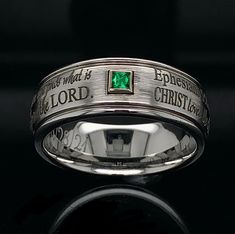 a wedding ring with the words lord and christ on it