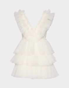 Show off your playful side in this sassy-sweet tulle mini dress! Perfect for a night out or to make a flirty statement at a special event. Featuring a sleeveless design and tiered ruffles down the skirt, you’ll be sure to turn heads. Sleeveless tiered tulle ruffle textile Side invisible zipper closure Mesh tulle, 100% Polyester lining Hand wash cold, lay flat to dry Imported Flirty Mini Dress For Wedding Party Season, Glamorous Tulle Mini Dress For Party Season, Glamorous Tulle Mesh Dress For Night Out, White Ruffled Mini Dress For Party Season, Summer Wedding Mesh Mini Dress, Spring Party Mini Length Tutu Dress, Summer Wedding Mini Mesh Dress, Spring Party Mini Tutu Dress, Fitted Tulle Mesh Mini Dress