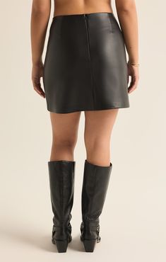 Slip into sleek sophistication with this fitted, mid-rise mini skirt, crafted from our luxe Butter Touch Faux Leather with a suede-like interior feel. Designed with a hidden back zip closure and no-show hemline, it's the perfect blend of fearless style and chic comfort. Z SUPPLY Women's Ciera Faux Leather Mini Skirt, Black, Extra Small Fitted Faux Leather Mini Skirt Skort, Fitted Faux Leather Mini Skort, Faux Leather Fitted Mini Skirt With Zipper, Faux Leather Fitted Mini Skirt With Zipper Closure, Fitted Faux Leather Mini Skirt With Zipper, Fitted Faux Leather Mini Skirt With Zipper Closure, Fitted Faux Leather Skort For Fall, Fall Faux Leather Mini Skort, Fall Season Faux Leather Mini Skirt