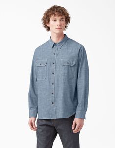 Rediscover a hardworking essential dating back to the 1920s in Dickies 1922 Long Sleeve Work Shirt. While there is nothing basic about this everyday work shirt, you’ll find an excess of vintage styling and purpose in the straightforward construction. Offered in blue and black chambray with khaki contrast stitching, as well as a sturdy ripstop camouflage print with matching stitching to highlight our military heritage, Dickies 1922 Long Sleeve Work Shirt is a go-to closet essential that will stan Long Sleeve Work Shirt, Vintage Styling, Work Uniforms, Camouflage Print, Work Shirt, The 1920s, Lifestyle Clothing, Sewing A Button, Work Shirts