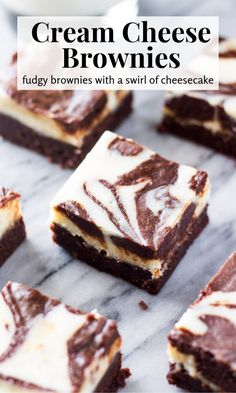 cream cheese brownies with a swirl of cheesecake