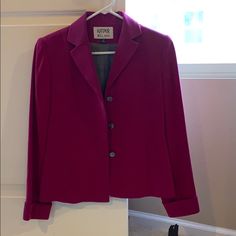 Gorgeous Deep Magenta Blazer. New With Tags. 3 Button. Buttons Are Iridescent Fossil Shell. Cuff Sleeves. Petite. Purple Spring Formal Blazer, Purple Formal Blazer For Spring, Elegant Purple Blazer With Button Closure, Classic Purple Blazer For Spring, Formal Purple Blazer With Buttons, Formal Purple Blazer, Purple Formal Blazer With Button Closure, Spring Business Blazer In Purple, Purple Buttoned Blazer For Office