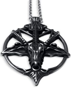 PRICES MAY VARY. Beautifully crafted alloy pendant in Surgical Stainless Steel (314L) 18" Expandable Chain, also in full 314L SS ~1.7" in diameter Guaranteed not to rust or tarnish An idol originally worshiped by Knights Templar, and believed to have originated among North Central Europe pagan inhabitants, the Sabbatic Goat head is a symbol widely used in the occult today. Sabbatic Goat, Pentagram Jewelry, Inverted Pentagram, Goat Head, Head Necklace, The Occult, Central Europe, Knights, Womens Jewelry Necklace