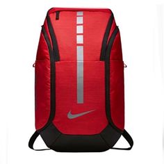 Nike Elite Hoops Backpack Red Large Capacity Backpack For Outdoor Activities, Red Rectangular Sports Bag, University Red Everyday Backpack, Nike Backpack With Zipper Closure, Nike Standard Backpack With Zipper Closure, University Red Backpack For Everyday Use, Red Nike School Bag, Red Sports Backpack, Nike Rectangular Backpack For Everyday Use