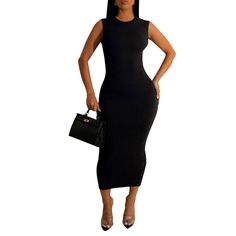 Women's Basic Round Neck Sleeveless Ribbed Bodycon Maxi Dress Casual Summer Tank Top Long Dresses Product Details Size: Small Color: A-Black Brand: No Brand Mpn: Does Not Apply Upc: Does Not Apply Ean: Does Not Apply * Department : Womens * Date First Available : June 2, 2023 Black Sleeveless Stretch Bodycon Dress, Sleeveless Stretch Black Midi Dress, Black Stretch Sleeveless Midi Dress, Black Bodycon Midi Sleeveless Dress, Black Bodycon Sleeveless Midi Dress, Maxi Dress Casual Summer, Maxi Dress Casual, Summer Tan, Bodycon Maxi Dress