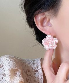 Cute Pink Acrylic Rose Stud EarringsMade of fine Acrylic Rose.Measurement: 3cm/1.17" * 3cm/1.17". Matches easily with daily hairstyle, dresses & Shirts Acrylic Rose, Wine Print, Rose Stud Earrings, Red Pocket, Daily Hairstyles, Sheepskin Coat, Pink Acrylic, Pink Acrylics, Earrings Cute