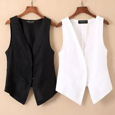 Women Waistcoat Vest Gilet Sleeveless Coat Jacket Business Work Vest Cardigan Button Tank Tops Thin This item is for one waistcoat only. This is in Asian sizing, smaller than western size e.g. UK, US, AU. Please check the measurements carefully before making a purchase. Besides, due to different measurement method, there will be 1-3cm error. Size:M, L, XL, XXL, 3XL, 4XL. Real Size Information Unit:cm/inch 1Inch=2.54cm [Size M , Front Length 62/24.4 , Back Length 53/20.9 , Bust 82/32.3 , Shoulder Ladies Waistcoat, Women Waistcoat, Business Vest, Vest Patterns, Western Wardrobe, Chaleco Casual, Fall Vest, Vest Cardigan, Waist Coat